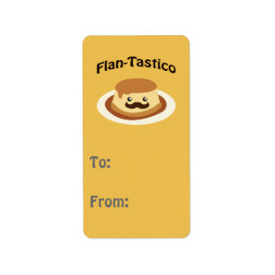 Flan-Tastico! Niedlich Flan Adressaufkleber