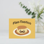 Flan-Tastico! Niedlich Flan Postkarte (Stehend Vorderseite)