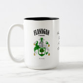 Flanagan Familienwappen, Übersetzung und Bedeutung Zweifarbige Tasse (Links)