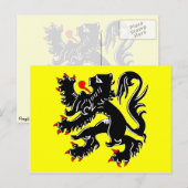 Flandern, belgische Flagge Postkarte (Vorne/Hinten)