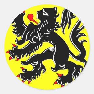 Flandern, belgische Flagge Runder Aufkleber