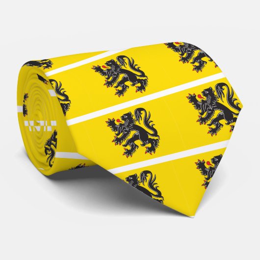 Flandern-Flagge Krawatte (Gerollt)