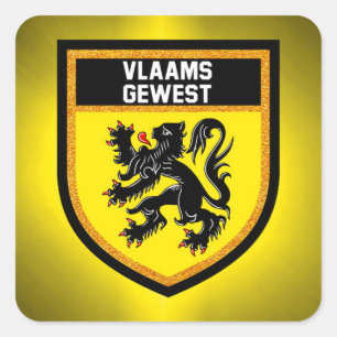 Flandern-Flagge Quadratischer Aufkleber