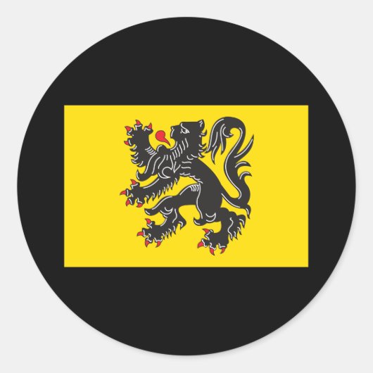 Flandern-Flagge Runder Aufkleber (Vorderseite)