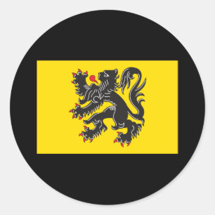 Flandern-Flagge Runder Aufkleber