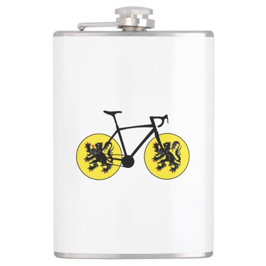 Flandern-Flaggenradfahren Flachmann (Vorderseite)