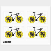 Flandern-Flaggenradfahren Rechteckiger Aufkleber (Blatt)