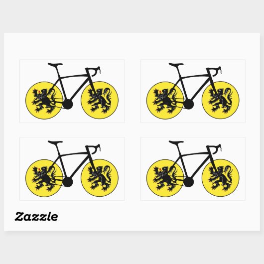 Flandern-Flaggenradfahren Rechteckiger Aufkleber (Blatt)