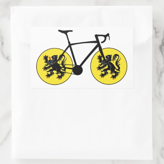 Flandern-Flaggenradfahren Rechteckiger Aufkleber (Tasche)