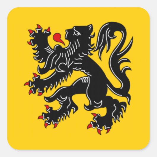 Flandern (Flandern) Quadratischer Aufkleber (Vorderseite)