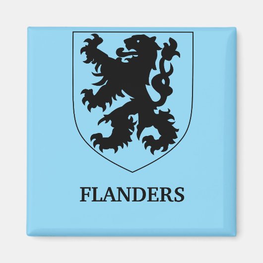 Flandern-Löwe Grafikdesign Kunst Magnet (Vorne)