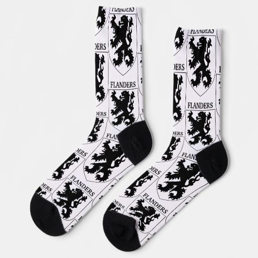Flandern Löwe Grafikdesign Kunst Socken (Linkes Detail)