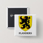 Flandern Wappen Heraldischer Löwe Button (Vorne & Hinten)