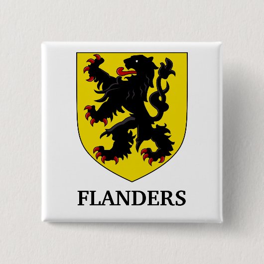 Flandern Wappen Heraldischer Löwe Button (Vorderseite)