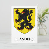 Flandern Wappen Heraldischer Löwe Einladung (Stehend Vorderseite)