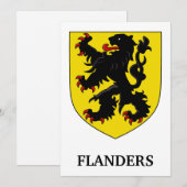Flandern Wappen Heraldischer Löwe Einladung (Vorne/Hinten)