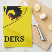 Flandern Wappen Heraldischer Löwe Geschirrtuch (Viertel Falte)