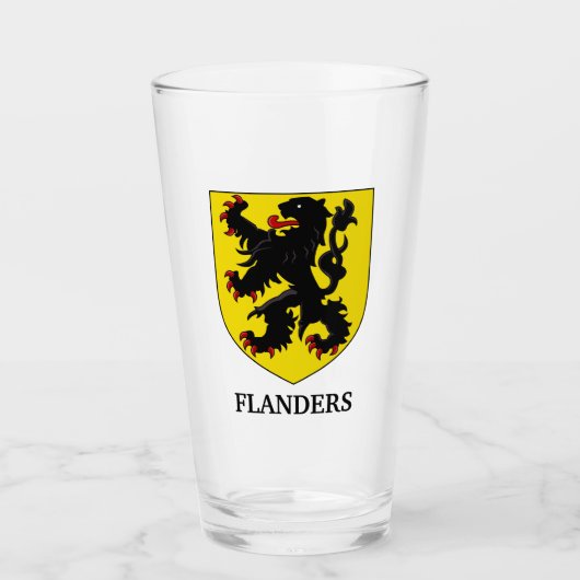 Flandern Wappen Heraldischer Löwe Glas (Vorderseite)