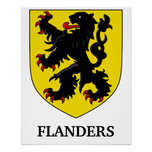 Flandern Wappen Heraldischer Löwe Poster