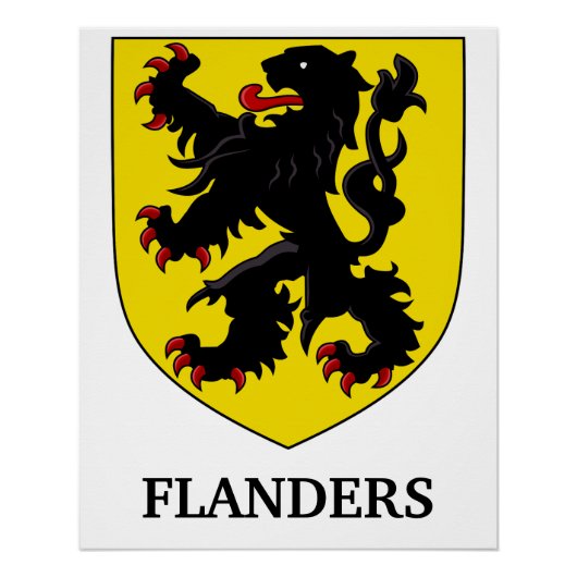Flandern Wappen Heraldischer Löwe Poster (Vorderseite)