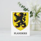 Flandern Wappen Heraldischer Löwe Postkarte (Stehend Vorderseite)