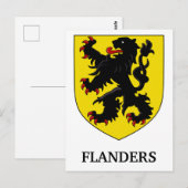 Flandern Wappen Heraldischer Löwe Postkarte (Vorne/Hinten)