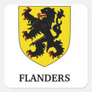 Flandern Wappen Heraldischer Löwe Quadratischer Aufkleber