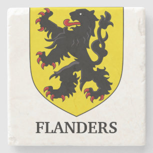 Flandern Wappen Heraldischer Löwe Steinuntersetzer