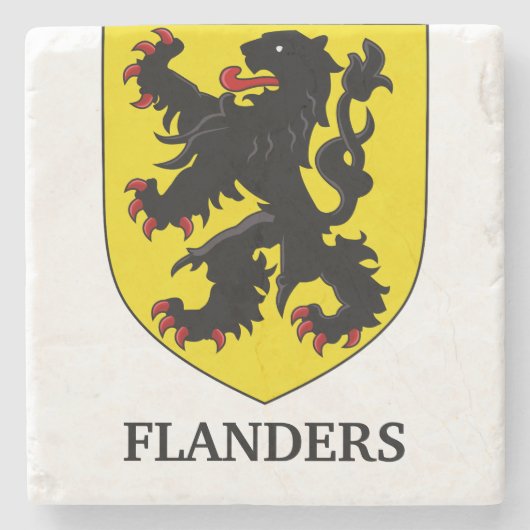 Flandern Wappen Heraldischer Löwe Steinuntersetzer (Vorderseite)