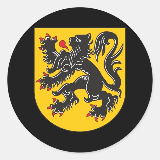 Flandern-Wappen Runder Aufkleber (Vorderseite)