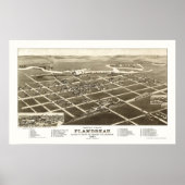 Flandreau, SD Panoramic Map - 1883 Poster (Vorne)