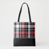 Flanell Black, White and Red Tartan Kariert Tasche (Vorderseite)