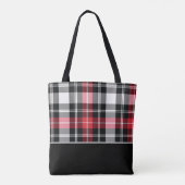 Flanell Black, White and Red Tartan Kariert Tasche (Rückseite)