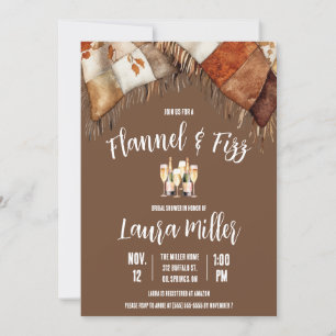 Flanell & Fizz, Blanket, Champagner-Brautparty Einladung