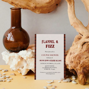 Flanell & Fizz Winter Rot & Schwarz Paareinweihung Einladung