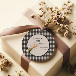 Flanell & Fizz Winter Schwarz-Weiß-Brautjungfer-Pa Geschenkanhänger