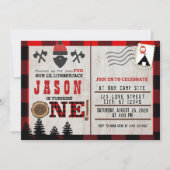 Flanell für Spaß Klein Lumberjack Geburtstag Einladung (Vorderseite)
