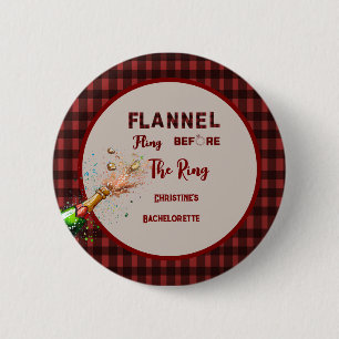 Flanell-Party vor dem Ring rote karierte Hen Par Button