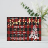 Flanell und Familienfeier Einladung (Stehend Vorderseite)