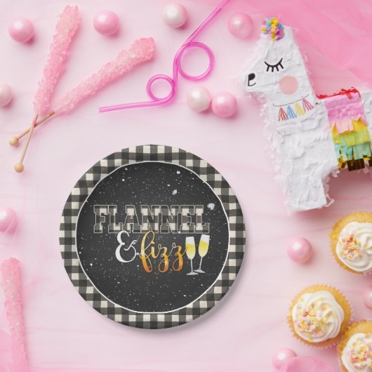 Flanell- und Fizz-Papierplatte - weiß - Schnee Pappteller (Party)