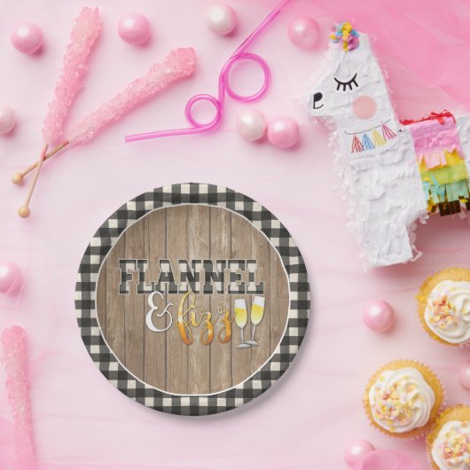 Flanell- und Fizzpapierplatte - weiß - Holz Pappteller (Party)