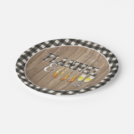 Flanell- und Fizzpapierplatte - weiß - Holz Pappteller (Schrägansicht)