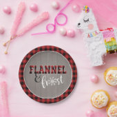 Flanell- und Frostpapierplatte - Rot - Grauholz Pappteller (Party)