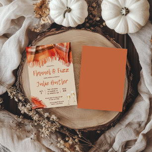 Flanell- und Schaumbrautparty, Herbst, Orange Einladung