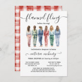 Flanell vor dem Ring-Junggeselinnen-Abschied Einladung (Vorne/Hinten)