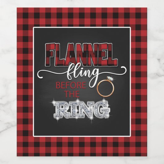 Flanell vor dem Weinring - Rot Weinetikett (Einzelnes Label)