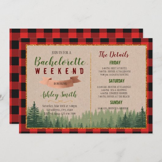 Flanell vor der Ringbachelorette Einladung (Vorne/Hinten)