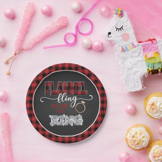 Flanell vor der Ringplatte - rot Pappteller (Party)