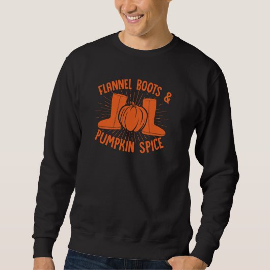 Flanellstiefel und Kürbisgewürze Sweatshirt (Vorderseite)