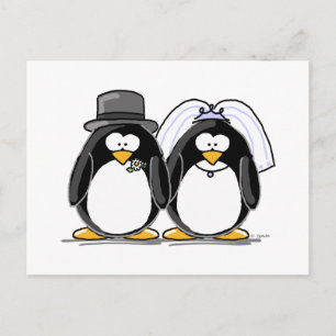 Flanke and Groom Penguins Postkarte